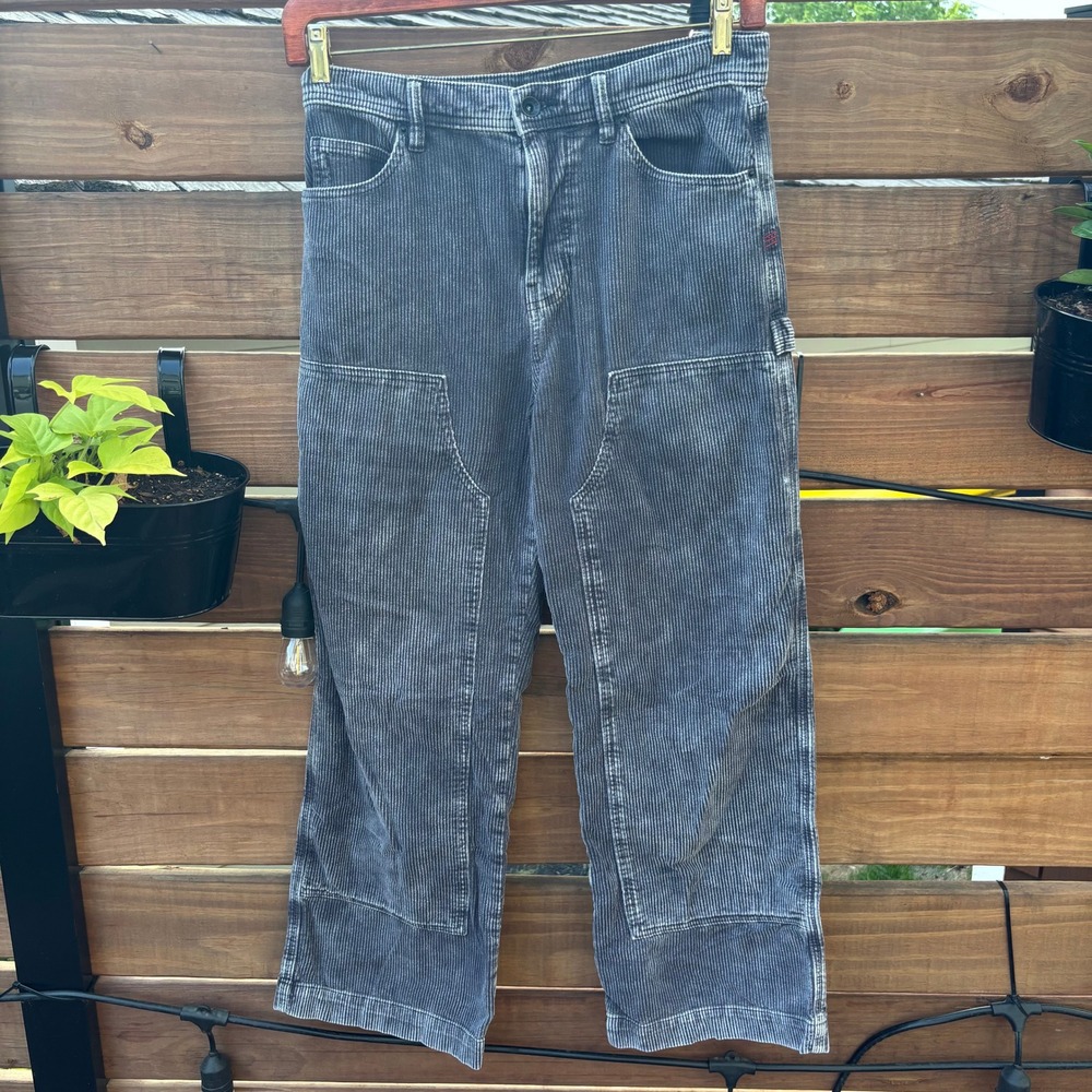 BDG Carpenter Pants Mens 30 Grey Gently Used Double Knee Corduroy Utility